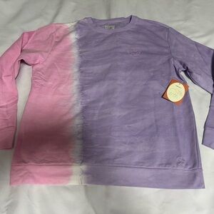 Ivory Ella oversized Sweatshirt purple pink tie dye size small NWT
